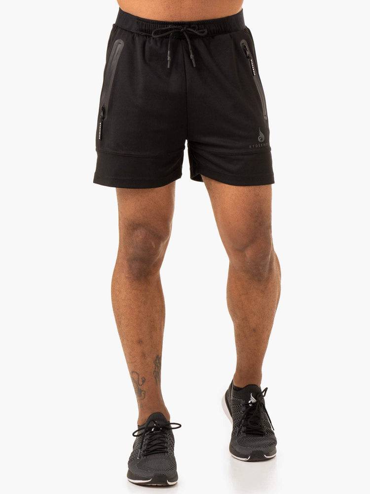 Black Ryderwear Men Shorts Overdrive Mesh Men's Shorts | AU1392JJ