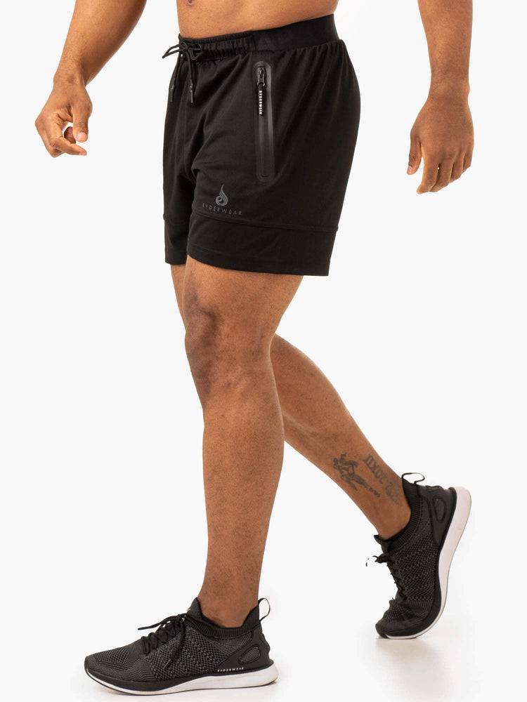 Black Ryderwear Men Shorts Overdrive Mesh Men's Shorts | AU1392JJ