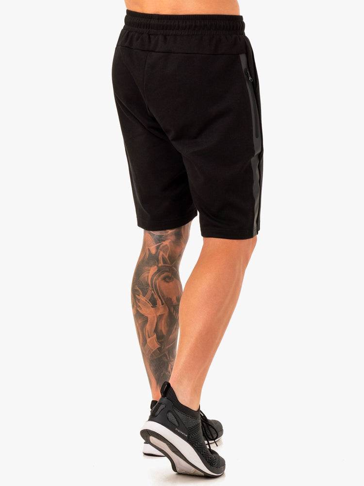 Black Ryderwear Men Shorts Restore Fleece Track Men's Shorts | AU1412AP