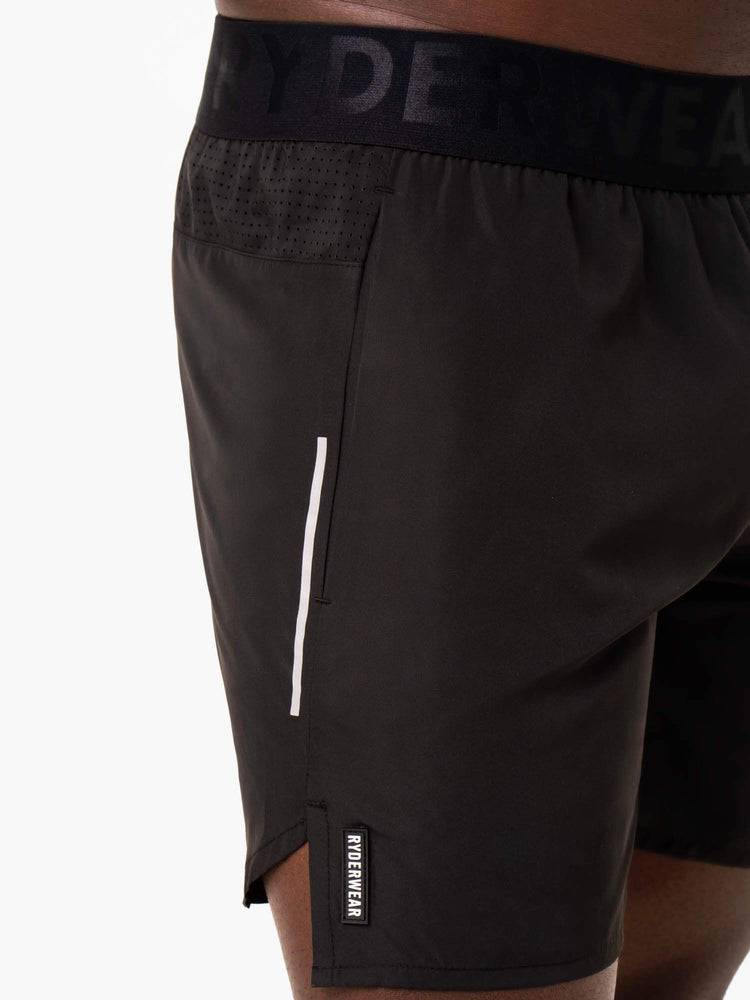 Black Ryderwear Men Shorts Strength Performance Men's Shorts | AU1416GL