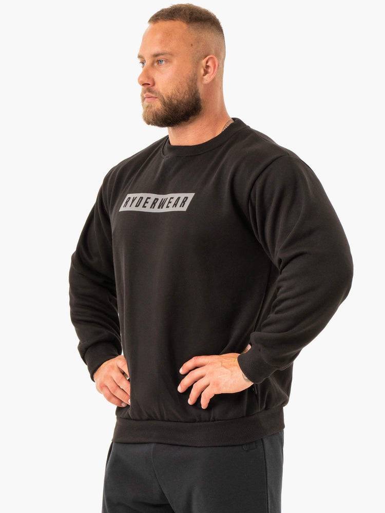 Black Ryderwear Men Sweaters Force Pullover Men's Sweaters | AU1318XF