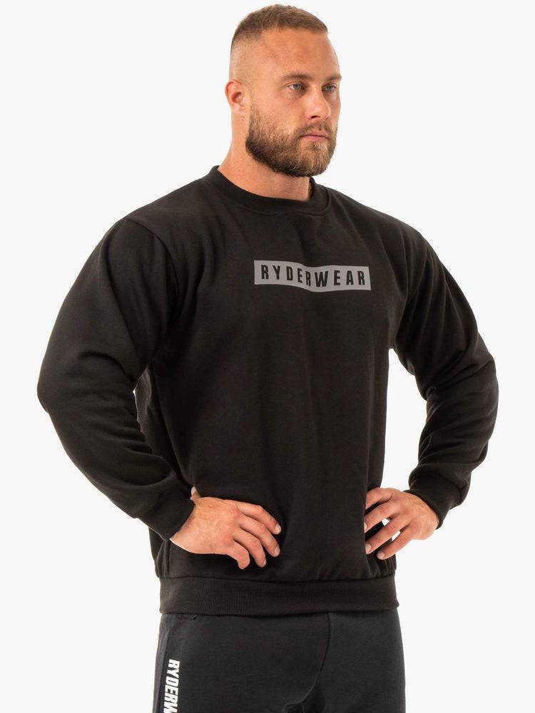 Black Ryderwear Men Sweaters Force Pullover Men's Sweaters | AU1318XF