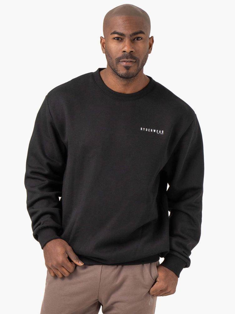 Black Ryderwear Men Sweaters Pursuit Pullover Men\'s Sweaters | AU1327RW