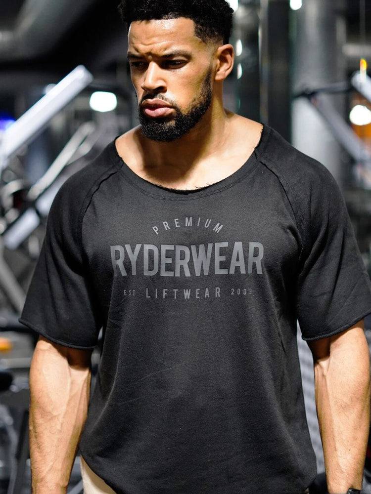 Black Ryderwear Men T Shirts Advance Fleece Rag Top Men\'s T Shirts | AU1194QZ