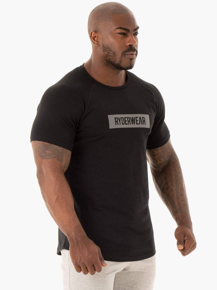 Black Ryderwear Men T Shirts Base Men's T Shirts | AU1197RW