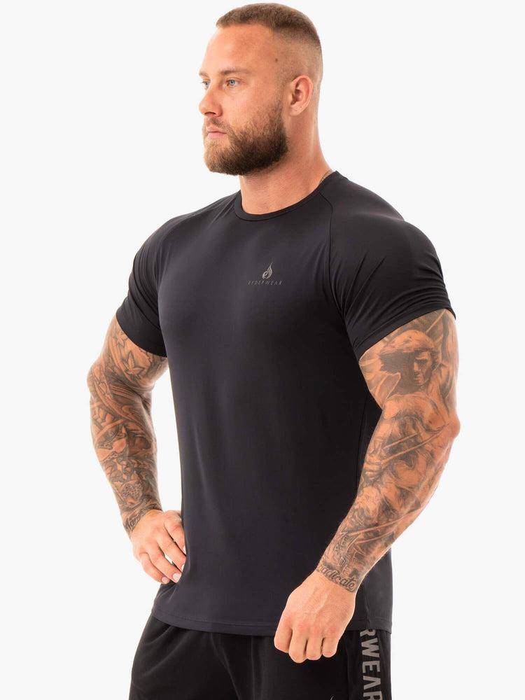 Black Ryderwear Men T Shirts Breeze Men's T Shirts | AU1201IS