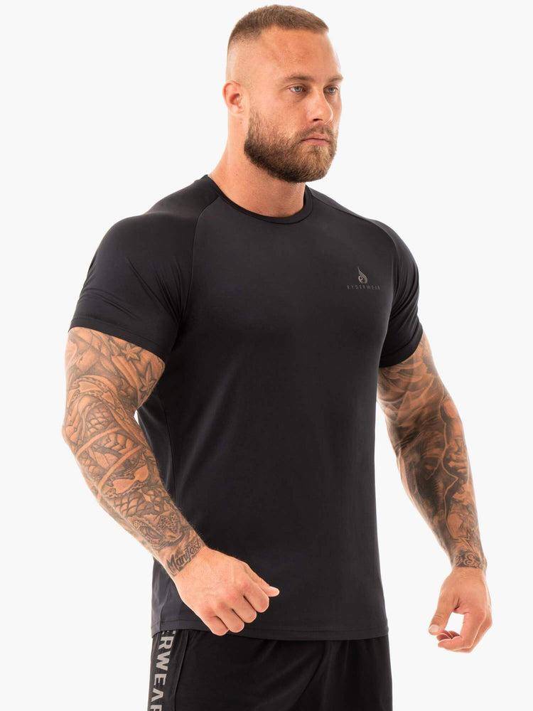 Black Ryderwear Men T Shirts Breeze Men's T Shirts | AU1201IS