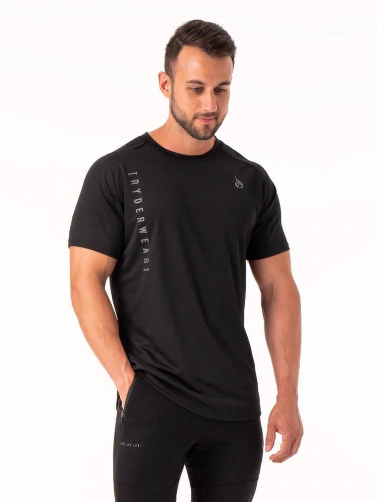 Black Ryderwear Men T Shirts Camo Tech Mesh Men's T Shirts | AU1209HK