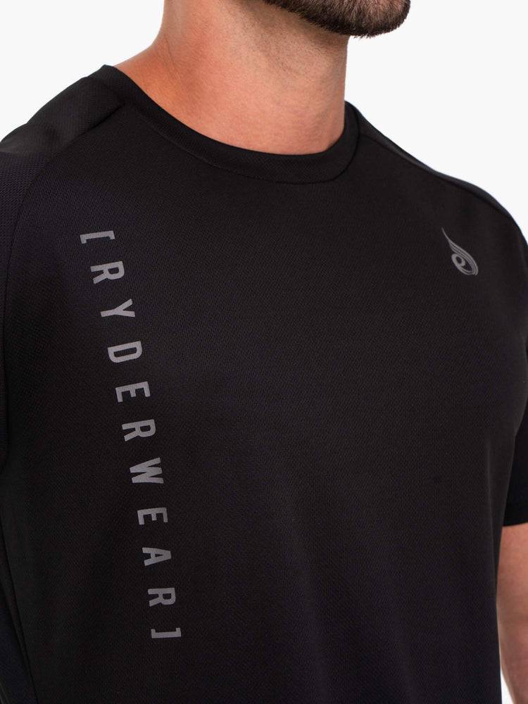 Black Ryderwear Men T Shirts Camo Tech Mesh Men's T Shirts | AU1209HK