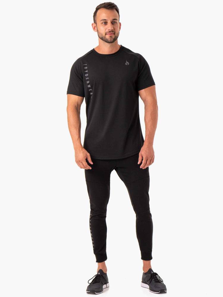 Black Ryderwear Men T Shirts Camo Tech Mesh Men's T Shirts | AU1209HK