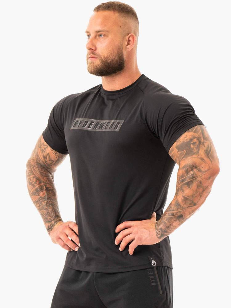 Black Ryderwear Men T Shirts Combat Men's T Shirts | AU1211KI