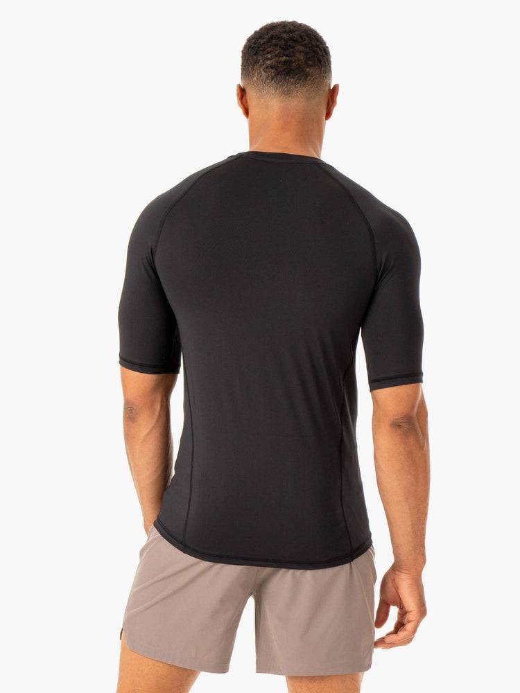 Black Ryderwear Men T Shirts Division Base Layer Men's T Shirts | AU1213ZG