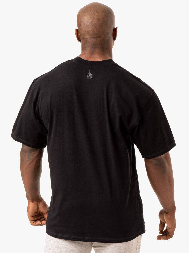 Black Ryderwear Men T Shirts Force Oversized Men's T Shirts | AU1227IS