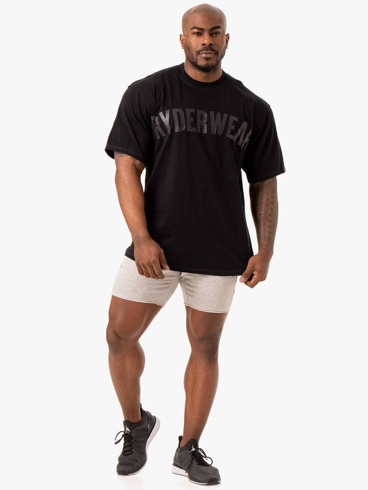 Black Ryderwear Men T Shirts Force Oversized Men's T Shirts | AU1227IS