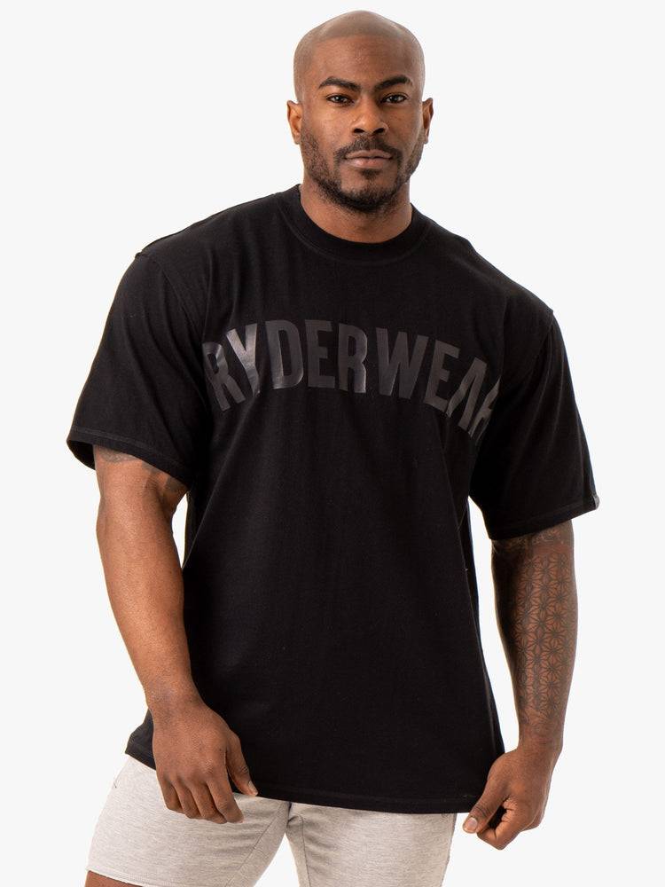 Black Ryderwear Men T Shirts Force Oversized Men\'s T Shirts | AU1227IS