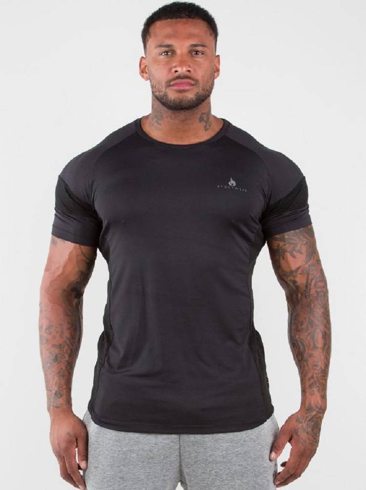 Black Ryderwear Men T Shirts Iron Men's T Shirts | AU1250TV