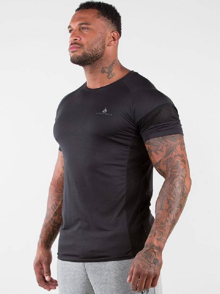 Black Ryderwear Men T Shirts Iron Men's T Shirts | AU1250TV