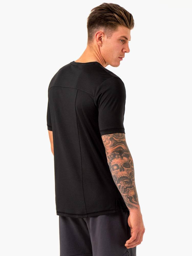 Black Ryderwear Men T Shirts Optimal Mesh Men's T Shirts | AU1262JJ