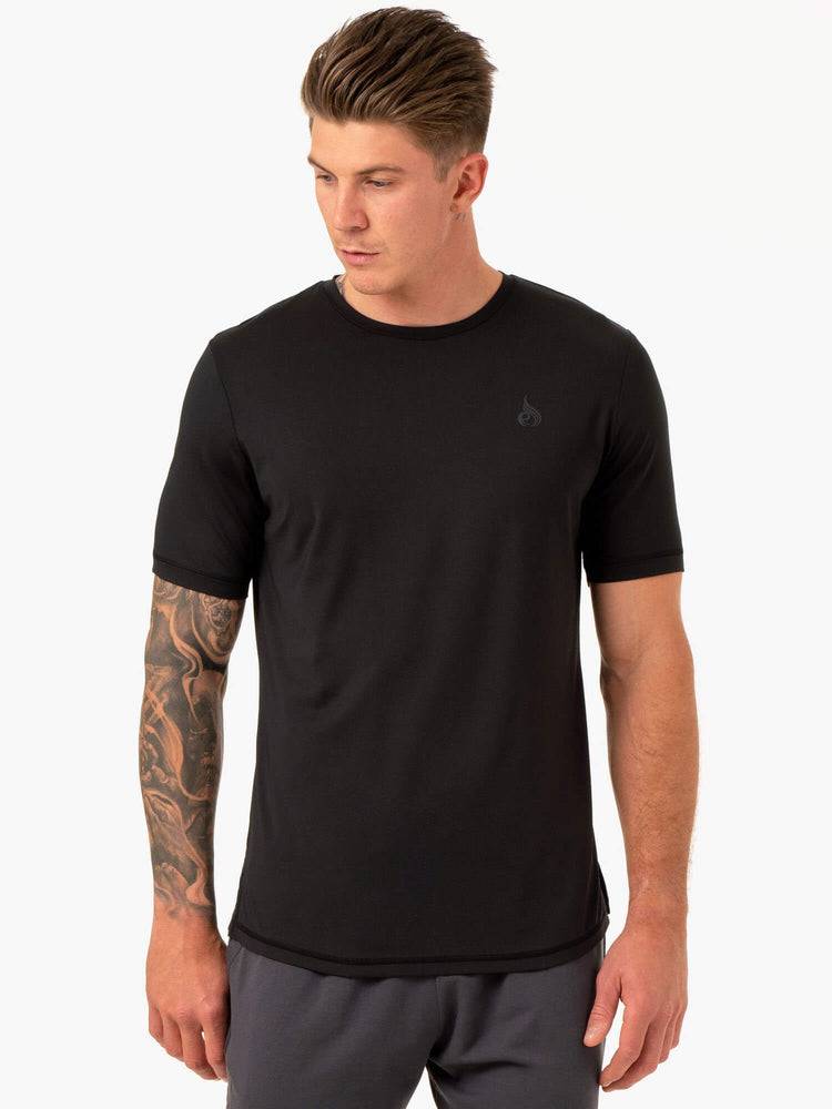 Black Ryderwear Men T Shirts Optimal Mesh Men\'s T Shirts | AU1262JJ