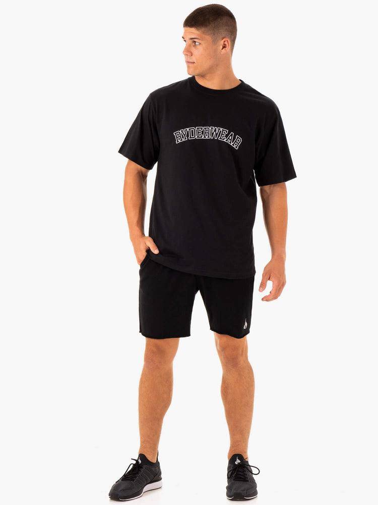 Black Ryderwear Men T Shirts Oversized Men's T Shirts | AU1272QZ