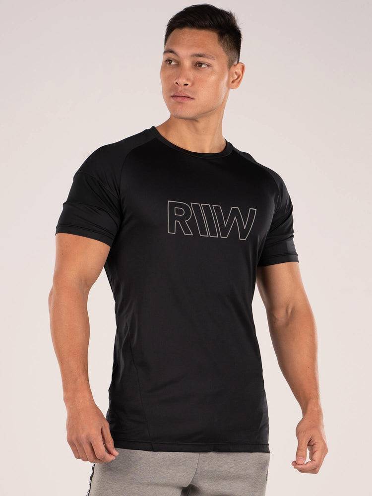 Black Ryderwear Men T Shirts Shield Men's T Shirts | AU1293CE