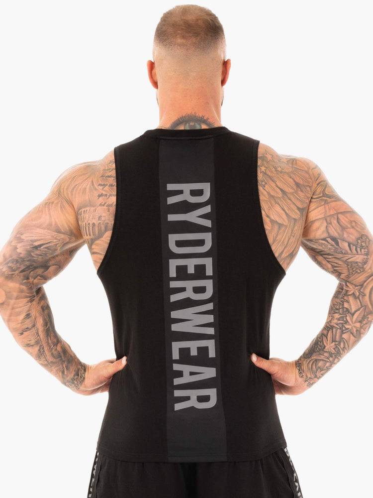 Black Ryderwear Men Tanks Athletic Cut Tank Men's Tanks | AU1064QZ