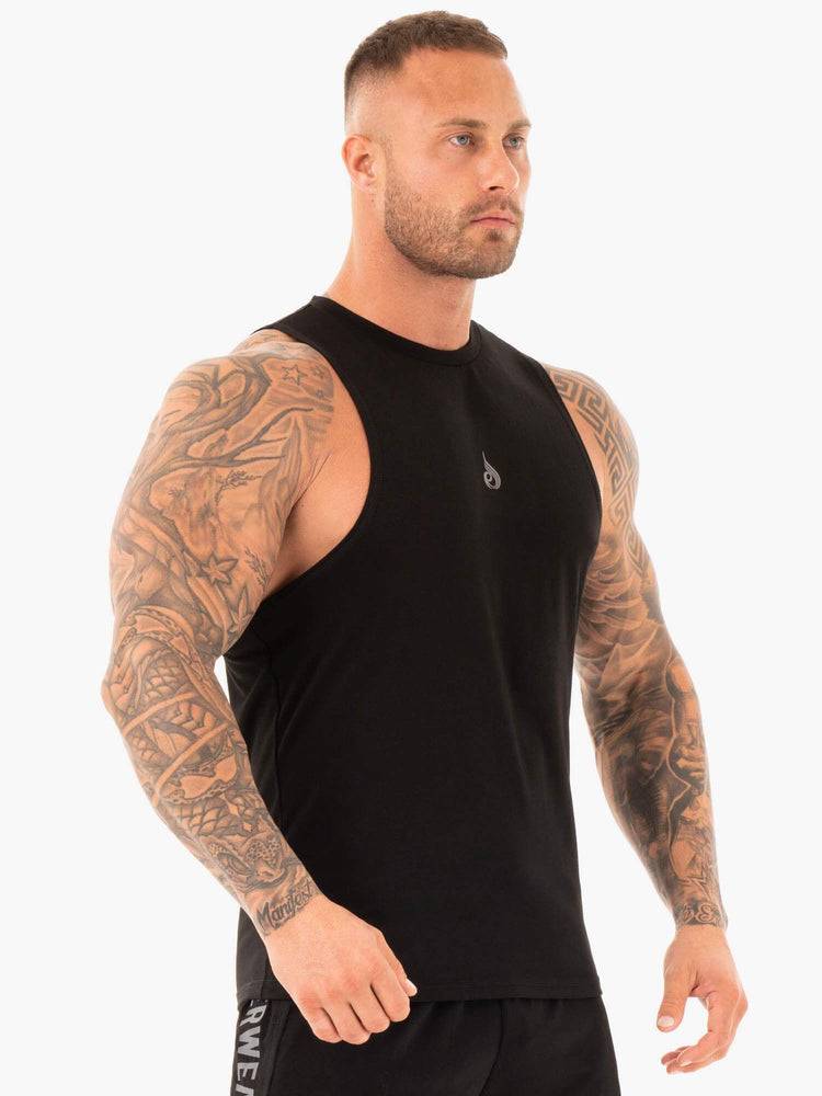 Black Ryderwear Men Tanks Athletic Cut Tank Men's Tanks | AU1064QZ