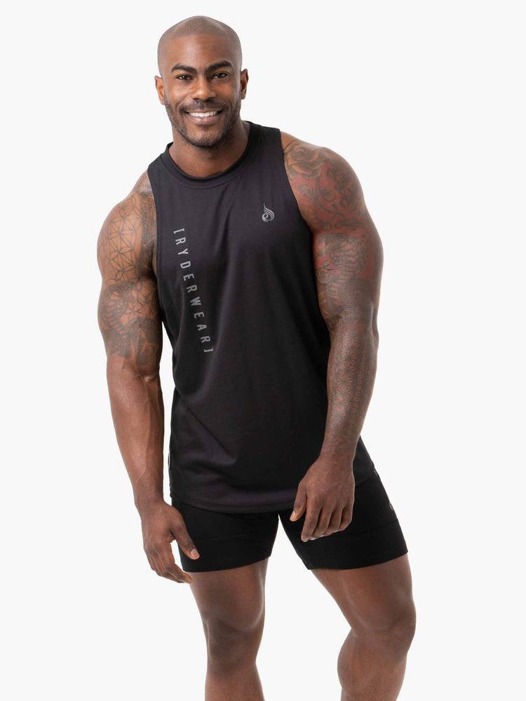 Black Ryderwear Men Tanks Camo Tech Mesh Baller Tank Men's Tanks | AU1073PQ