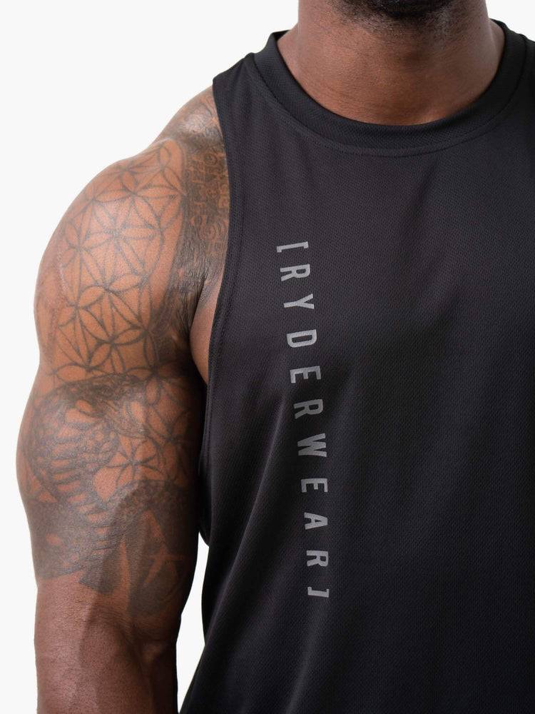 Black Ryderwear Men Tanks Camo Tech Mesh Baller Tank Men's Tanks | AU1073PQ