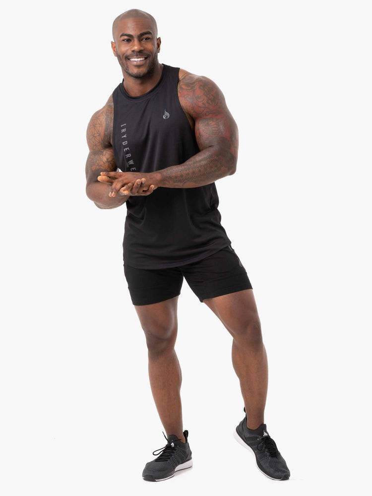 Black Ryderwear Men Tanks Camo Tech Mesh Baller Tank Men's Tanks | AU1073PQ