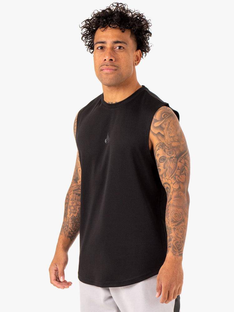 Black Ryderwear Men Tanks Enhance Muscle Tank Men's Tanks | AU1089MA