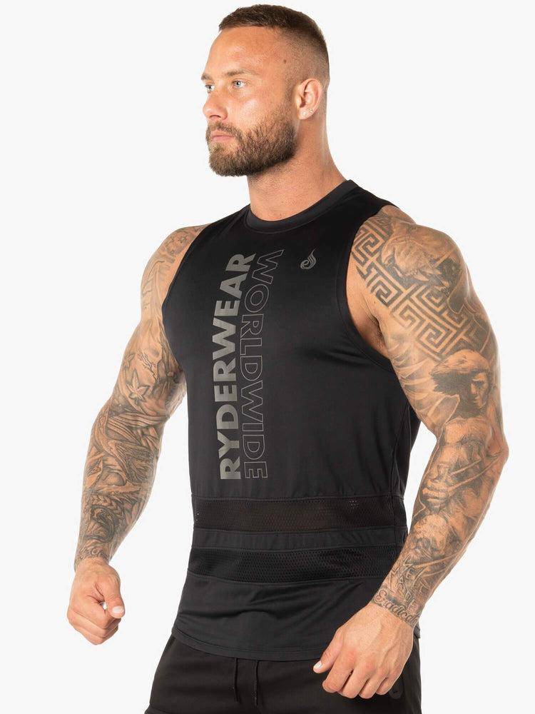 Black Ryderwear Men Tanks Evo Mesh Baller Tank Men's Tanks | AU1094TV