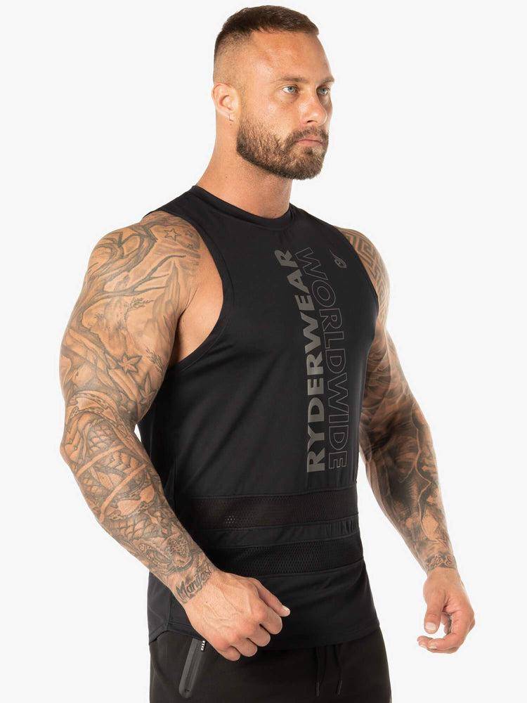 Black Ryderwear Men Tanks Evo Mesh Baller Tank Men's Tanks | AU1094TV