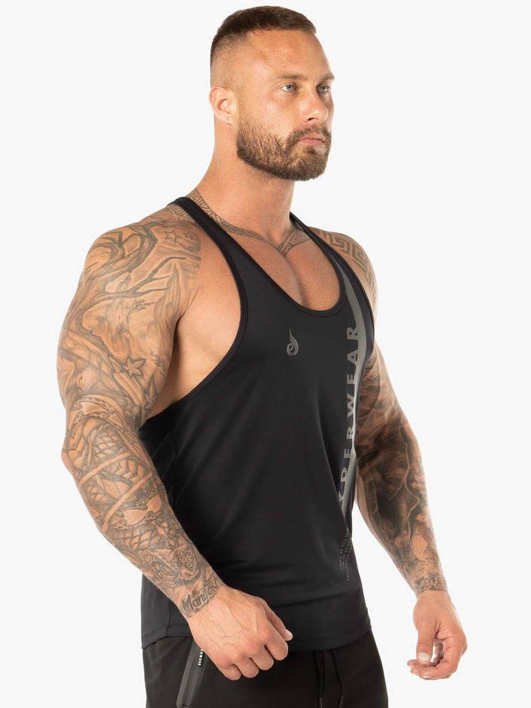 Black Ryderwear Men Tanks Evo T-Back Stringer Tank Men's Tanks | AU1097IS