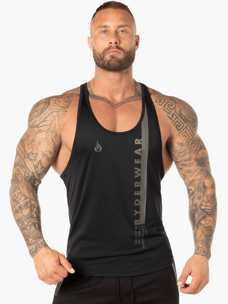 Black Ryderwear Men Tanks Evo T-Back Stringer Tank Men\'s Tanks | AU1097IS