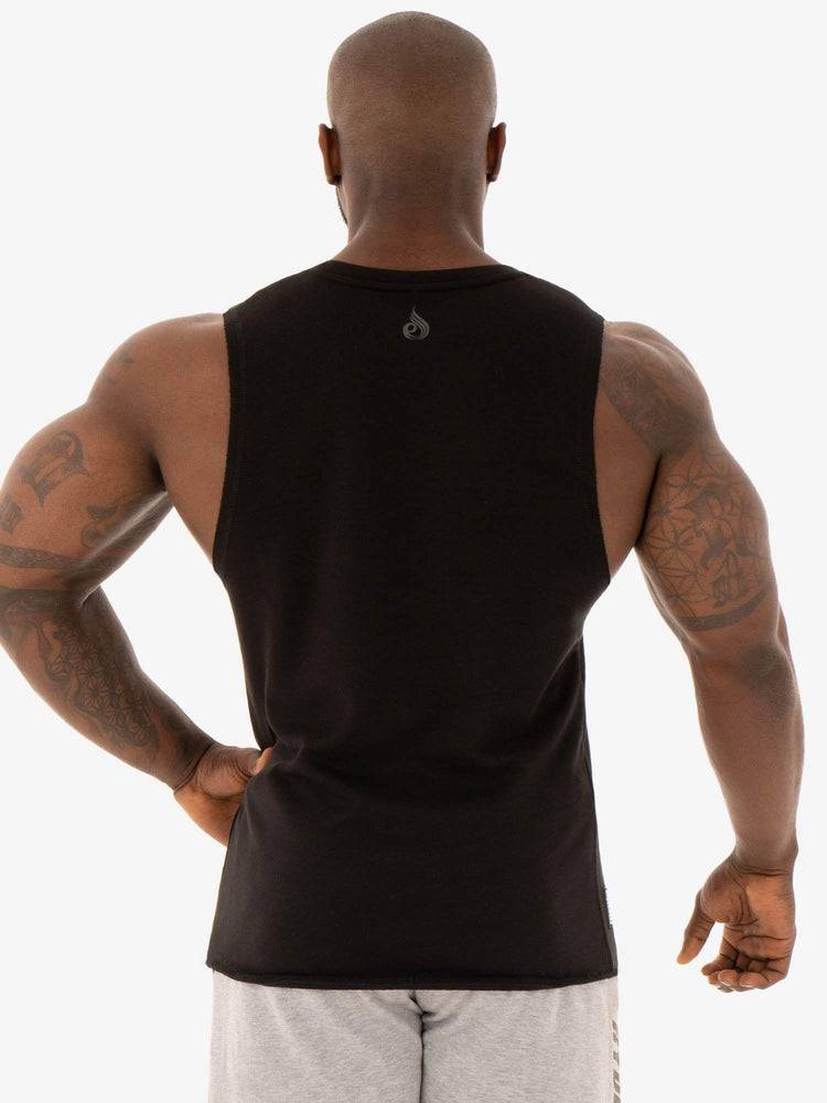 Black Ryderwear Men Tanks Flex Fleece Tank Men's Tanks | AU1099PQ