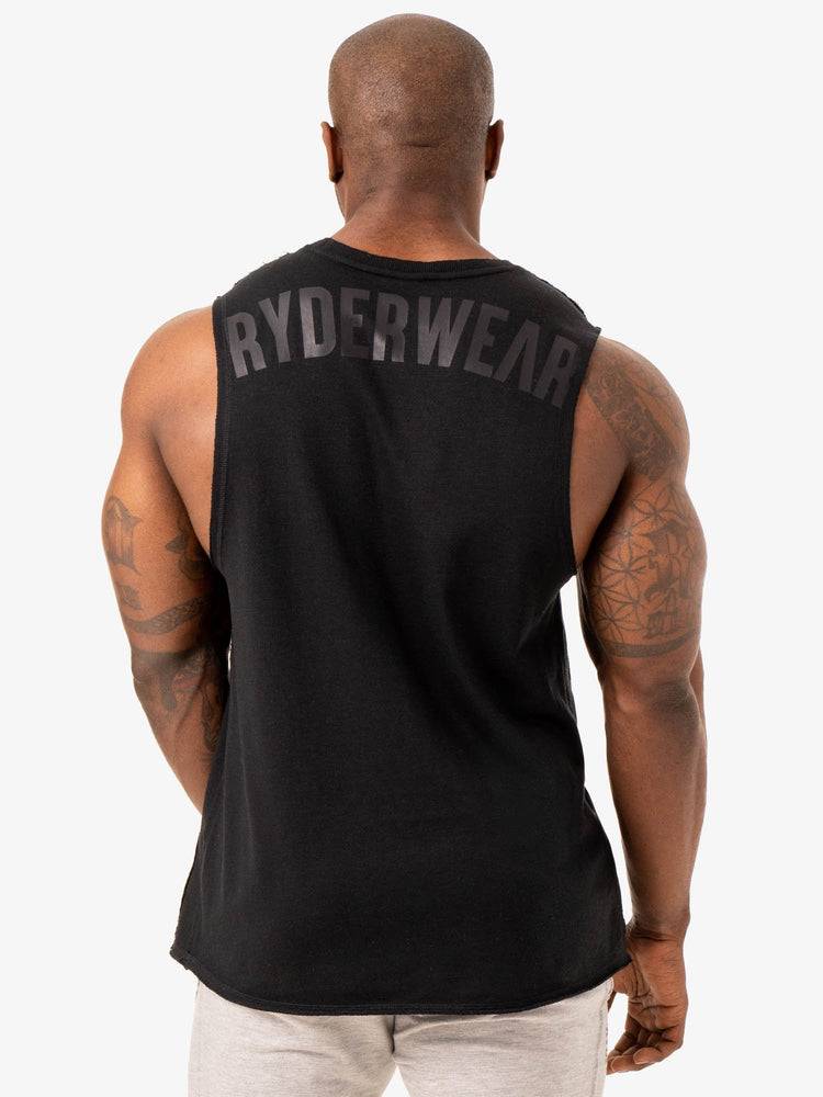 Black Ryderwear Men Tanks Force Fleece Tank Men's Tanks | AU1112VD