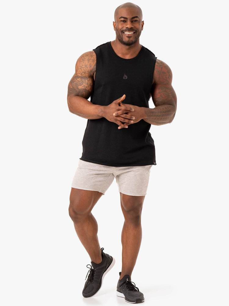 Black Ryderwear Men Tanks Force Fleece Tank Men's Tanks | AU1112VD