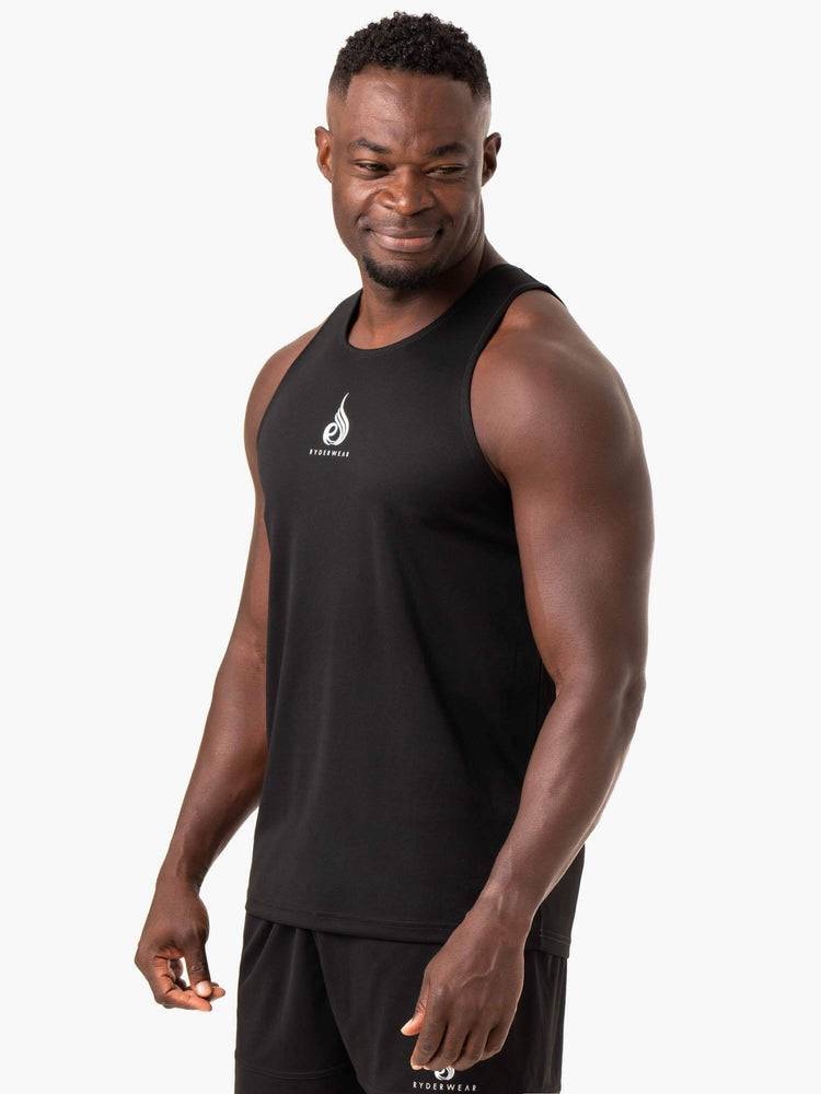 Black Ryderwear Men Tanks Heighten Mesh Regular Tank Men's Tanks | AU1118EX