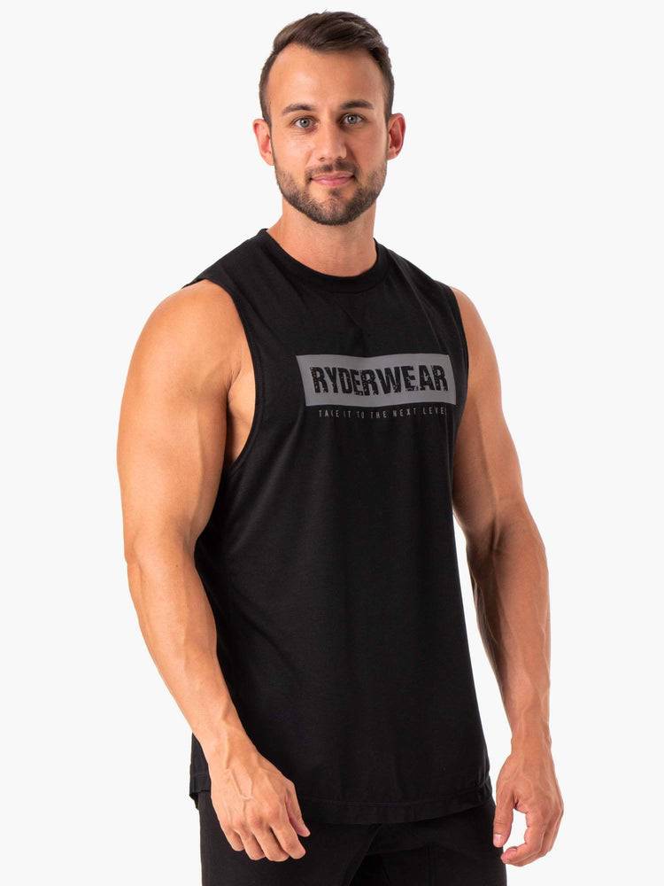 Black Ryderwear Men Tanks Iron Baller Tank Men's Tanks | AU1135ZG