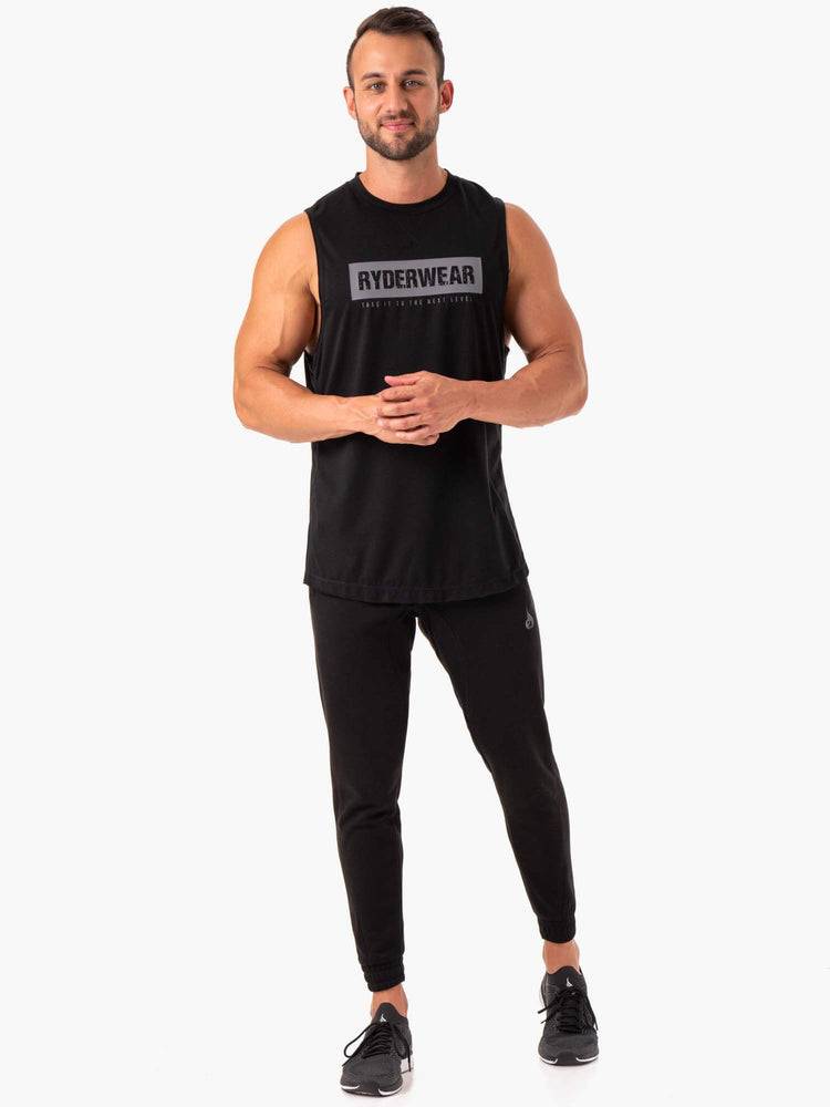 Black Ryderwear Men Tanks Iron Baller Tank Men's Tanks | AU1135ZG