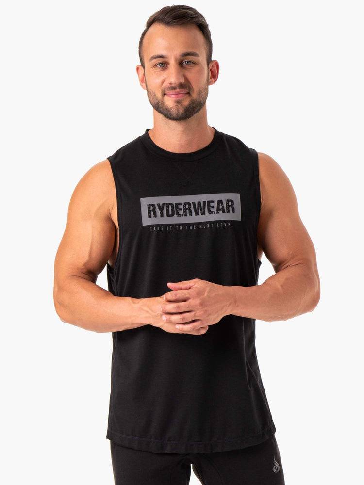 Black Ryderwear Men Tanks Iron Baller Tank Men\'s Tanks | AU1135ZG