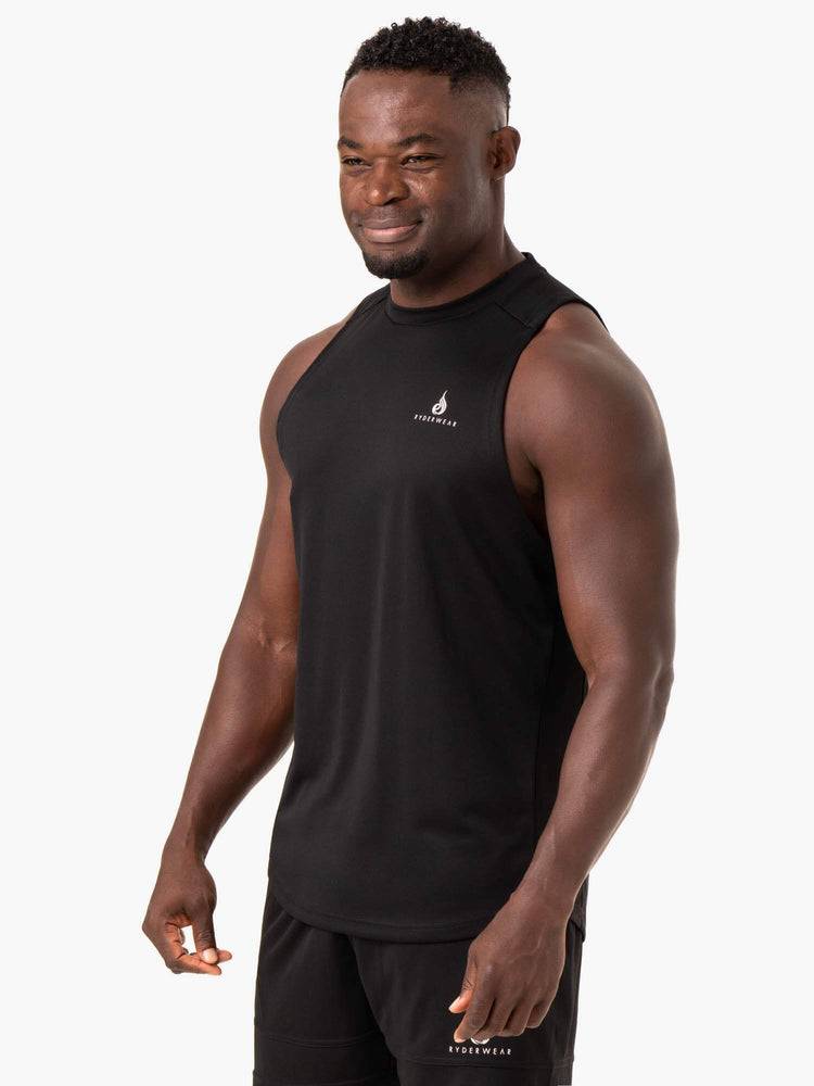 Black Ryderwear Men Tanks Lift Mesh Baller Tank Men's Tanks | AU1140NB