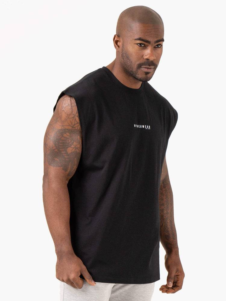 Black Ryderwear Men Tanks Pursuit Wide Cut Tank Men's Tanks | AU1166NB