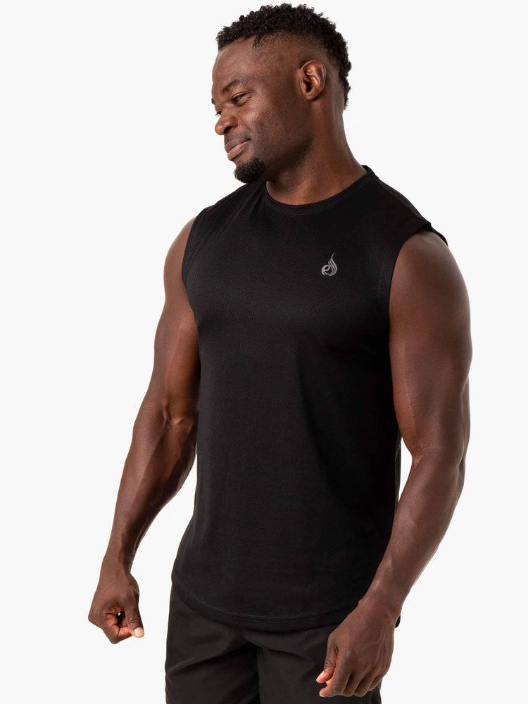 Black Ryderwear Men Tanks Reflex Mesh Baller Tank Men's Tanks | AU1171RW