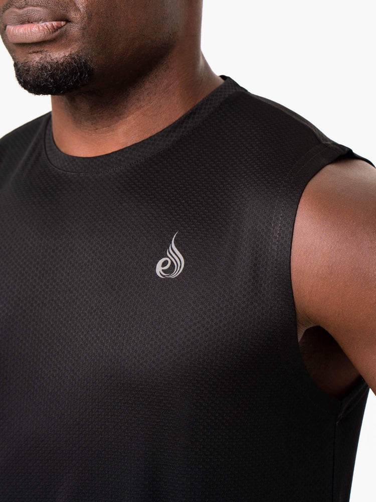 Black Ryderwear Men Tanks Reflex Mesh Baller Tank Men's Tanks | AU1171RW