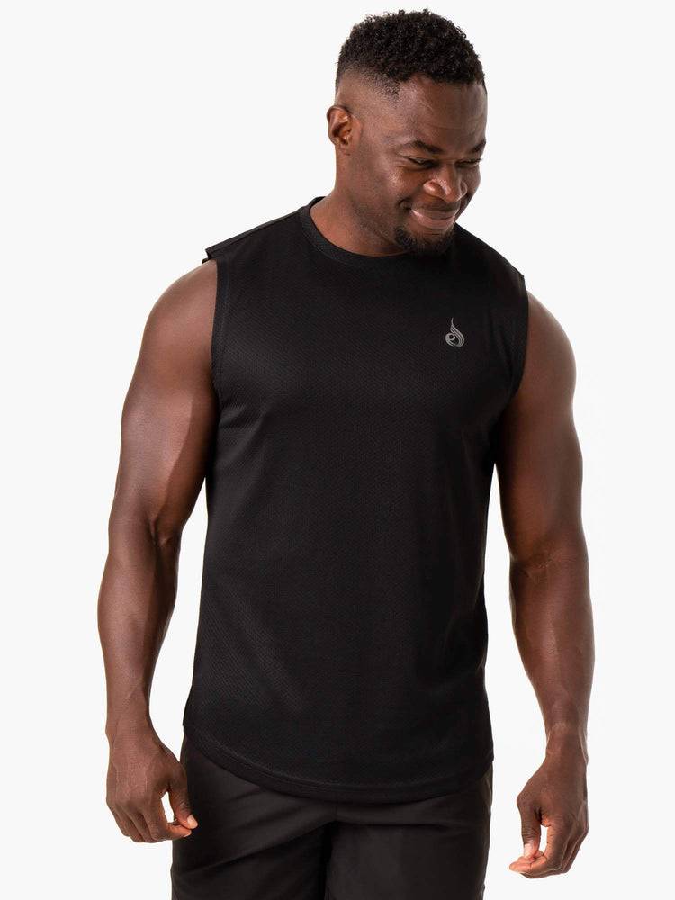 Black Ryderwear Men Tanks Reflex Mesh Baller Tank Men\'s Tanks | AU1171RW