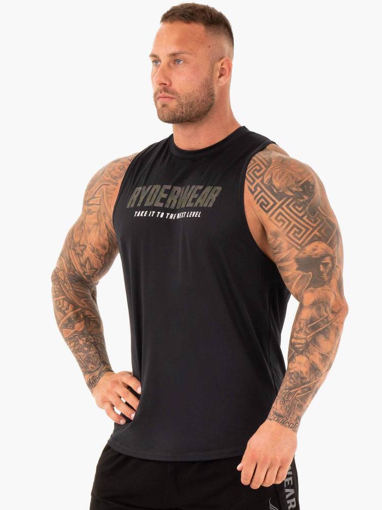 Black Ryderwear Men Tanks Strength Baller Tank Men's Tanks | AU1179SO