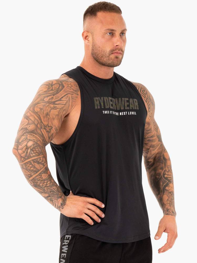 Black Ryderwear Men Tanks Strength Baller Tank Men's Tanks | AU1179SO