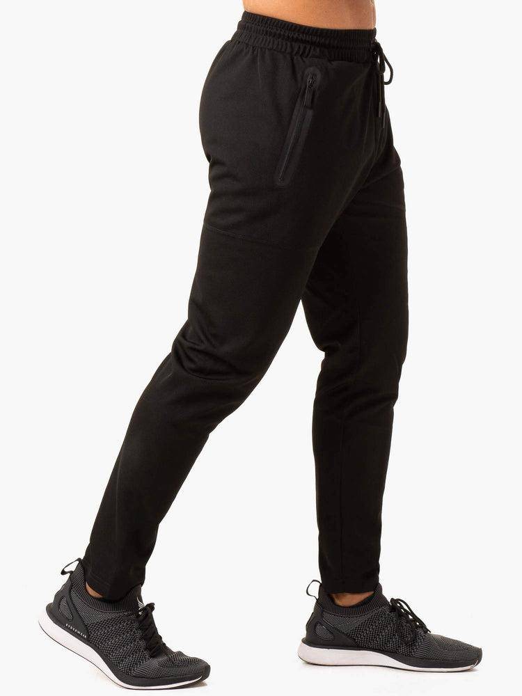 Black Ryderwear Men Track Pants Mesh Training Men's Track Pants | AU1027HK